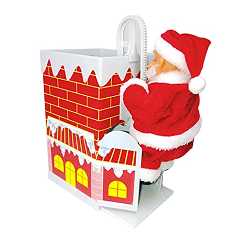 lencyotool Aufblasbarer Weihnachtsmann, Santa Claus Christmas Figurine mit Musik Weihnachtsdekoration, Klettern Sie Schornstein Elektrische Weihnachtsmann-Ornament für Dekor (ohne Batterie) von lencyotool