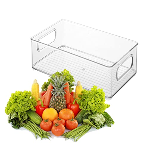 lencyotool Kühlschrank Aufbewahrungsbox | Kühlschrankorganisation und -aufbewahrung mit Griffen,Durchsichtige Behälter, Gefrierschrank, Küchenschrank, Speisekammerorganisation und Aufbewahrung von lencyotool