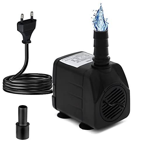 Mini Wasserpumpe Aquarium Klein Tauchpumpe 600L/H 10W Ultra Leises Aquariumpump Springbrunnen pumpe mit 1.4m Netzkabel für Teich Garten Hydroponiksystem AC220-240V von lenpestia