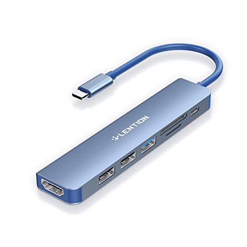 LENTION USB C Hub mit 100W PD Aufladung, 4K HDMI, SD/TF Kartenleser, USB 3.0, Adapter USB C auf USB kompatibel MacBook Pro 2016-2024, MacBook air 2018-2024, iPhone 16/15/Pro/Pro Max, Thunderbolt 3/4 von LENTION