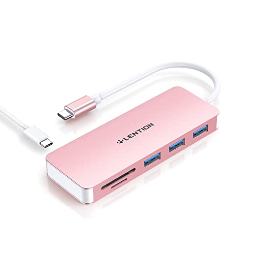 LENTION USB C Hub mit 3X USB 3.0, SD/Micro SD Kartenleser und 60W PD Adapter,Für 2023-2016 MacBook Pro 13/14/15/16, Neues Mac Air/iPad Pro/Surface, Chromebook, Mehr von LENTION