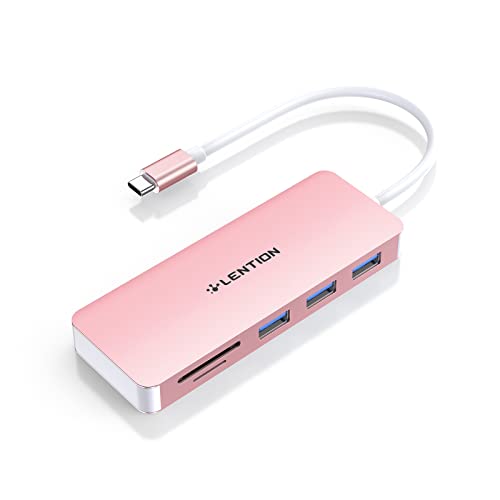 LENTION USB C Hub mit USB3.0 Anschlüsse und SD/Micro SD Kartenleser für 2023-2016 MacBook Pro/Air 13/14/15/16, Neues Mac Air/iPad Pro/Surface, ChromeBook, More, Multiport Typ C Adapter von LENTION