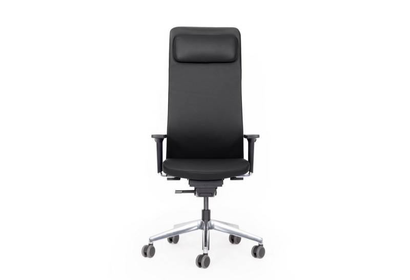 lento Chefsessel Matrix Ergonomischer LEDER Chefsessel Bürostuhl schwarz, TÜV/GS GEPRÜFT, MADE IN GERMANY, 10 JAHRE GARANTIE von lento