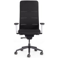 lento agilis matrix MT13 Bürostuhl, 100% Polyester, schwarzer Sitz, schwarz-weiße Rückenlehne, Kunststoff-Fußkreuz von lento