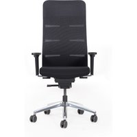 lento agilis matrix MT13 Bürostuhl, 100% Polyester, schwarzer Sitz, schwarze Rückenlehne, Aluminium-Fußkreuz von lento