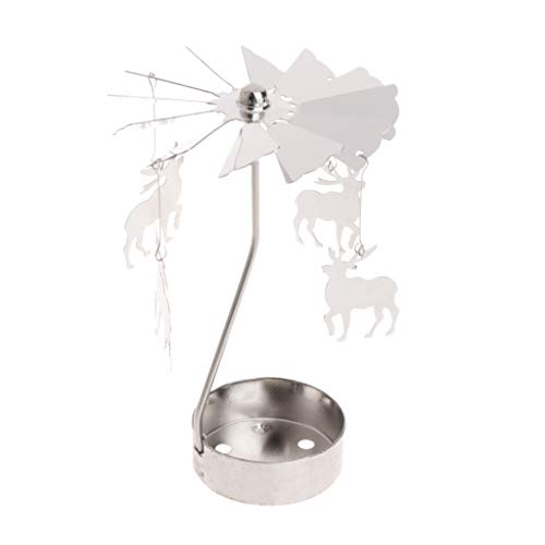 Lergo Drehendes Teelicht-Kerzenhalter aus Metall, Karussell, Heimdekoration von lergo