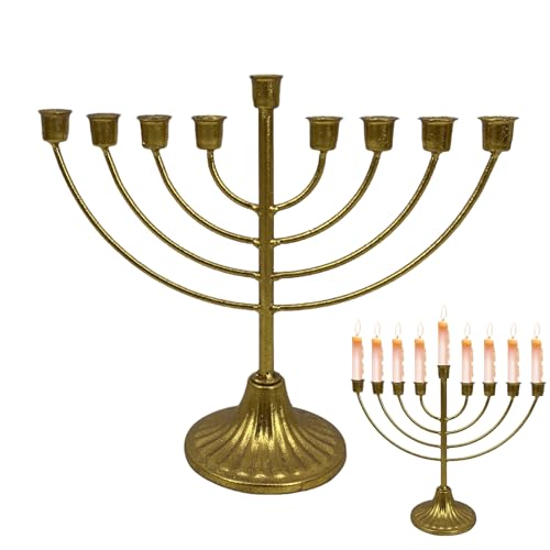 leryveo Chanukka-Menorah-Kerzen | Gold Kerzenhalter | Menorahs Anti-Fade-Kerzenhalter | Anti-Fade-Kerzenhalter mit Retro-Gold-Design für Chanukka leryveo Chanukka-Menorah-Kerzen | Gold Kerzenhalter | Menorahs Anti-Fade-Kerzenhalter | Anti-Fade-Kerzenhalter mit Retro-Gold-Design für Chanukka von leryveo