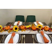 Herbst-Kürbis-Girlande, Herbst-Tischdekoration, Erntedank-Tisch-Blumenarrangement, Herbst-Sonnenblumen-Girlande Für Mantel Und Treppe von lesfleursinteriors