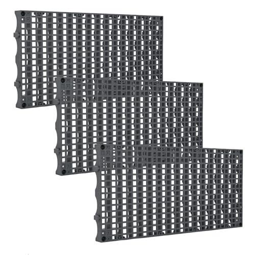 Brunnenroste, 61 x 30,5 cm, robuste Kunststoffplatten für Teiche und Wasserspiele, Stützfelsen, Vasen oder Abdeckreservoirs, 3 Stück von lesolar