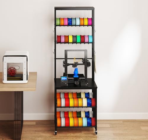 lesolar 3D Drucker Filament Rack mit Rollen, Rolling 3D Filaments Storage Rack, 3D Druck Ständer Tisch Filament Halter Rack, Hält bis zu 54 Filamente, für Werkstatt Studio Büro lesolar 3D Drucker Filament Rack mit Rollen, Rolling 3D Filaments Storage Rack, 3D Druck Ständer Tisch Filament Halter Rack, Hält bis zu 54 Filamente, für Werkstatt Studio Büro von lesolar