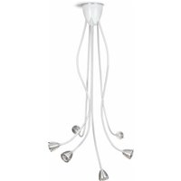 less'n'more Athene LED Pendel- / Deckenleuchte, 6-flg. Flexwellen: Textil weiß von less'n'more