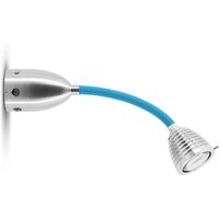 less'n'more Athene LED Wand- / Deckenstrahler, mit Tastdimmer, Flexwelle: kurz Flexwelle: Textil blau von less'n'more