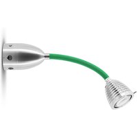less'n'more Athene LED Wand- / Deckenstrahler, mit Tastdimmer, Flexwelle: kurz Flexwelle: Textil grün von less'n'more