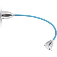 less'n'more Athene LED Wand- / Deckenstrahler, mit Tastdimmer, Flexwelle: lang Flexwelle: Textil blau von less'n'more