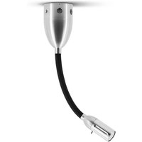 less'n'more Zeus LED Wand- / Deckenleuchte, mit Tastdimmer, Flexwelle: kurz Flexwelle: Textil schwarz von less'n'more