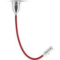 less'n'more Zeus LED Wand- / Deckenleuchte, mit Tastdimmer, Flexwelle: lang Flexwelle: Textil rot von less'n'more