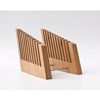 Tischsortierer Holz/Schreibtisch Aktenhalter Aktenständer Büro Ablagesystem Dokumentenhalter "Long Fritz" von lessandmore