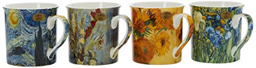 Lesser & Pavey Ceramic Mug | Van Gogh | Set of 4-12x8x9 cm Zubehör, Keramik, Mehrfarbig, 9 cm, 4 von Lesser & Pavey
