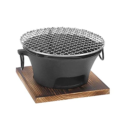 Lesulety Holzkohlegrill camping grill holzkohle tragbarer tischgrill klein gusseisen campinggrill kleiner kohle balkon griller holzgrillkohle barbecue grill picknick tisch charcoal barbeque,20cm von lesulety