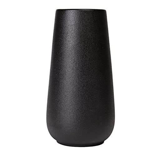 lesulety Mattschwarze große Vase Moderne Keramikvase für Wohnkultur Couchtisch Dekor Shelf Dekor Solid Farbe kleine dekorative Vase (schwarz 8 Zoll),Schwarz von lesulety