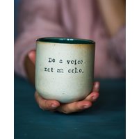 Keramik Tasse, Handgemachte Keramiktasse, Becher, Handmade Cermaic Mug, Organic Form, Unikat, Steingut, Artisan, Cup, Green, Grün von letsdosomeartShop