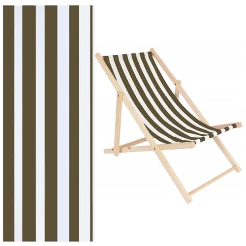 letsinstyle 17 x 45 Zoll Strand Sling Stuhl Ersatz Canvas Stoff Für Terrassenstühle Mit Hellbraunen Und Weißen Streifen Ersatzstoff Für Sonnenbaden Garten Hof Garten Strand von letsinstyle