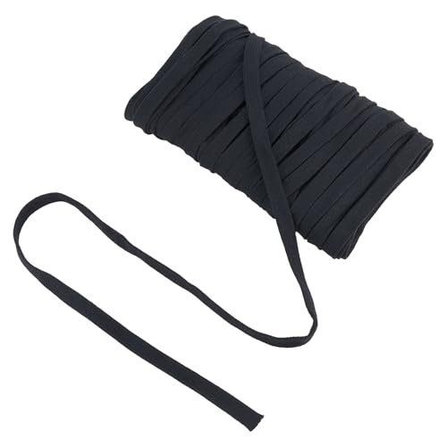 letsinstyle 25 Yards 1.2CM Breite Flache Ersatz Baumwollschnur Ersatzseil Für Schwarze Kordelzüge Weicher Baumwollkordelzug Ersatz Für Hoodie Jogginghosen von letsinstyle