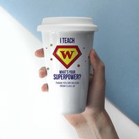 Personalisierte Lehrer Doppelwandige Reisebecher - Personalisierte Reisekaffeetasse-Kaffee Geschenktasse-Originelle Heißgetränketasse von DepartmentOfGifting