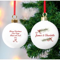 Personalisierte Jahreszeitliche Sprig-Christbaumkugel -Lieblingskugel-Erste Weihnachten Zusammen -Personalisierte Frohe Feiertage - Neues Paar von DepartmentOfGifting