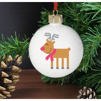 Personalisierte Rentier Kugel Weihnachtskugel - Lieblingskugel Erstes Weihnachten Perosnalisiert Neues Baby Glückliche Feiertage von DepartmentOfGifting