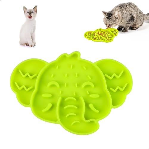 Schlingnapf Katze, Slow Feeder Hund Pet Feeding Matte, Anti Schling Napf Hund Rutschfester Anti-Würge-Puzzle-Hundenapf aus Silikon für Kleine, Mittlere und Große Hunderassen (Grün) von letuxaamz