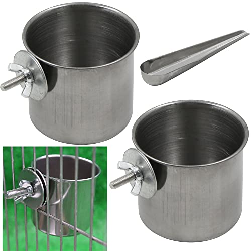 Vogel Futternapf Einhängen Käfig Wasser Futterschale - Verstellbare Vogelfutterschale Becher Futterschaufel aus Edelstahl für Papagei Futter Schale Futterspender Vögel Vogelhaus Kleintiere Vogel Futternapf Einhängen Käfig Wasser Futterschale - Verstellbare Vogelfutterschale Becher Futterschaufel aus Edelstahl für Papagei Futter Schale Futterspender Vögel Vogelhaus Kleintiere von letuxaamz