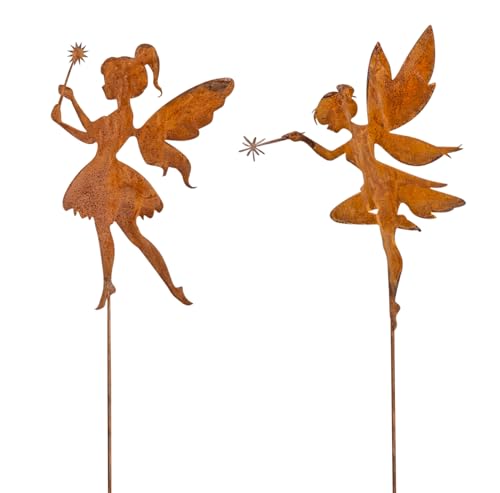 2er Set Gartenstecker L80cm Elfe Rostdeko Märchen Fee Gartendeko Edelrost Deko Garten Metall Metallbild Topfstecker 2er Set Gartenstecker L80cm Elfe Rostdeko Märchen Fee Gartendeko Edelrost Deko Garten Metall Metallbild Topfstecker von levandeo