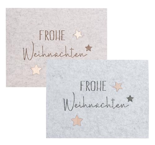 2er Set Platzset Frohe Weihnachten Filz Grau Beige Tischset Xmas Tischdeko Deko Tischmatte Weihnachtsdeko Platzdeckchen 2er Set Platzset Frohe Weihnachten Filz Grau Beige Tischset Xmas Tischdeko Deko Tischmatte Weihnachtsdeko Platzdeckchen von levandeo