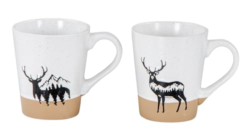 2er Set Steingut Tassen 360ml Hirsch Kaffeetasse Natur Becher Modern Alpen Design Küchengeschirr Heißgetränke Kaffeepott Weihnachten Tischgedeck 2er Set Steingut Tassen 360ml Hirsch Kaffeetasse Natur Becher Modern Alpen Design Küchengeschirr Heißgetränke Kaffeepott Weihnachten Tischgedeck von levandeo