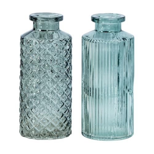 2er Set Vase H14cm Grün Glas Blumenvase Tischdeko Frühling Blumendeko Glasvase Dekovase 2er Set Vase H14cm Grün Glas Blumenvase Tischdeko Frühling Blumendeko Glasvase Dekovase von levandeo