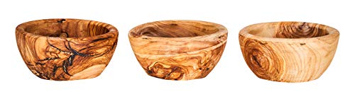 3er Set Schüssel ca. 12x4cm Schale Holz Olivenholz Holzschale Salatschüssel Natur Unikat Tischdeko Brotschale Snackschale von levandeo