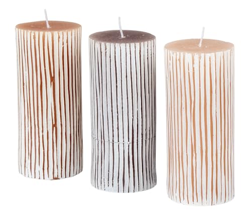 3er Set Stumpenkerzen Rillen Ø7cm Natur Braun Beige Grau Kerzen Tischdeko Kerzendeko Blockkerze Boho 3er Set Stumpenkerzen Rillen Ø7cm Natur Braun Beige Grau Kerzen Tischdeko Kerzendeko Blockkerze Boho von levandeo