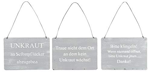 3er Set Wandbilder Sprüche 18x13cm Grau Schilder Garten-Deko Türschild Betonoptik Wanddeko von levandeo