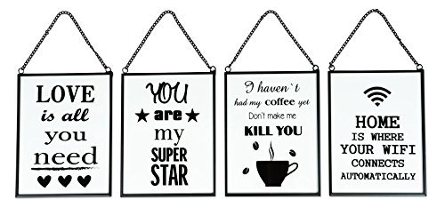4er Set Glasbild je B x H 13 x 17cm Wandbild Bild Glas Sprüche Wanddeko Dekoration 4er Set Glasbild je B x H 13 x 17cm Wandbild Bild Glas Sprüche Wanddeko Dekoration von levandeo