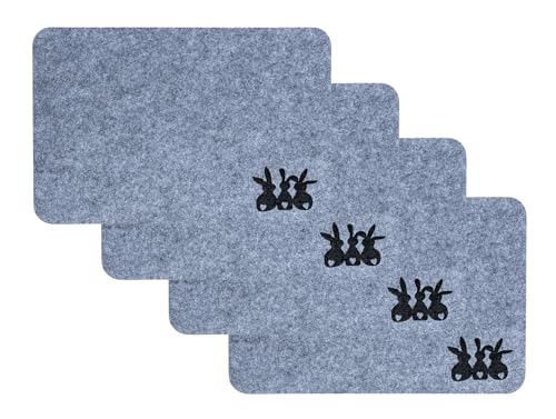 4er Set Platzset Osterhase Filz Grau Schwarz Tischset Ostern Tischdeko Deko Hase Tischmatte Platzdeckchen 4er Set Platzset Osterhase Filz Grau Schwarz Tischset Ostern Tischdeko Deko Hase Tischmatte Platzdeckchen von levandeo