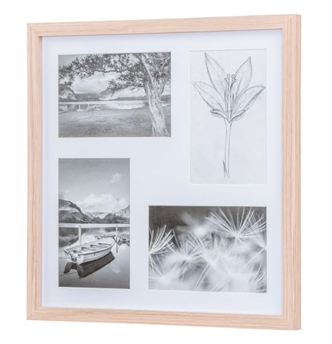 Bilderrahmen 4 Fotos 10x15 Ahorn Natur MDF Holz Fotorahmen Wanddeko Fotocollage Deko Collage Wanddeko von levandeo