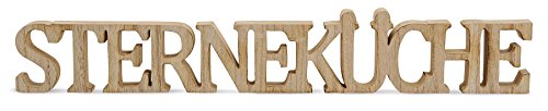 levandeo Buchstaben Sterneküche B x H x T: 59x8x2,5cm Holz Natur Braun Schriftzug Deko Shabby Chic Vintage von levandeo