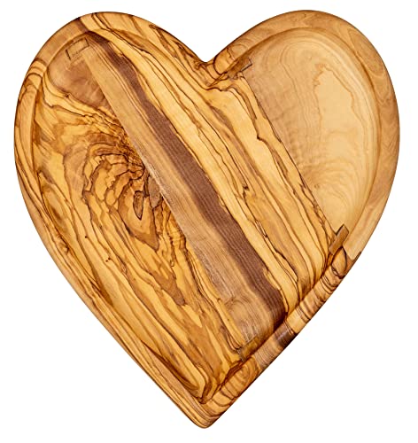 Holzschale Olivenholz ca. 24x25cm Herz Schale Holz Tischdeko Dekoschale Unikat Snackschale Herzform Love Liebe von levandeo