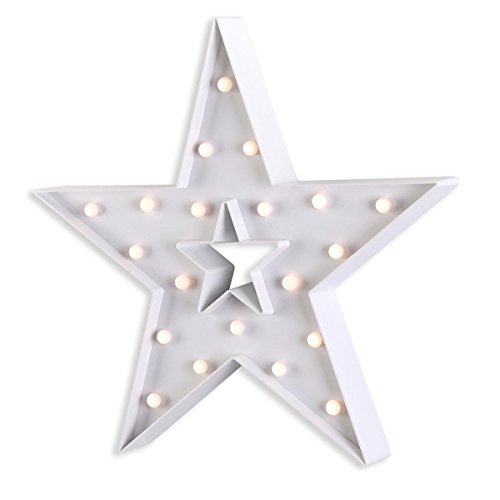 LED Leuchtstern 38,5x37cm Weiß Weihnachten Christmas Sterne von levandeo