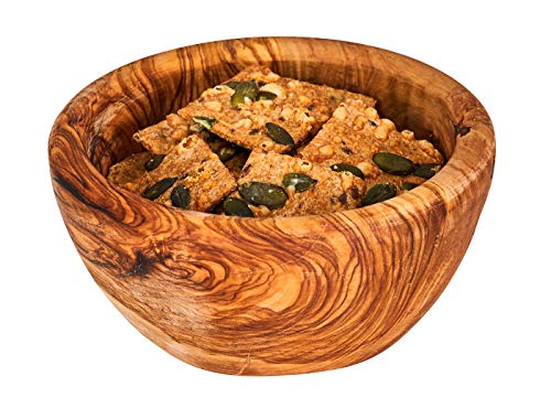 Schüssel ca. 12x4cm Schale Holz Olivenholz Holzschale Salatschüssel Natur Unikat Tischdeko Brotschale Snackschale von levandeo