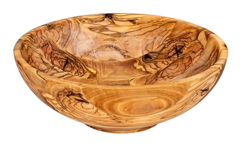 Schüssel ca. 28cm Schale Holz Olivenholz Holzschale Salatschüssel Natur Unikat Tischdeko Brotschale Snackschale von levandeo