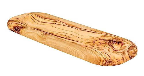 Tablett Holz 33x12cm Olivenholz Ablage Natur Unikat Organizer Küche Servierplatte Tischdeko Dekoration von levandeo
