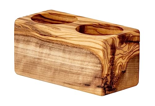 Teelichthalter Olivenholz ca. 10cm Holz Natur Unikat Kerzenhalter Tischdeko Holzdeko Kerze Teelicht von levandeo