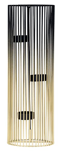 Teelichthalter Säule H34cm Schwarz Gold Metall Kerzenhalter Tischdeko Kerze Deko Wohndeko Kerzendeko Kerzenständer von levandeo
